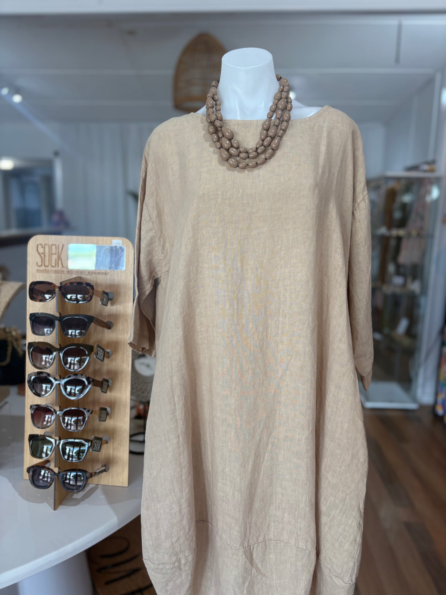 Scallop Dress - Camello