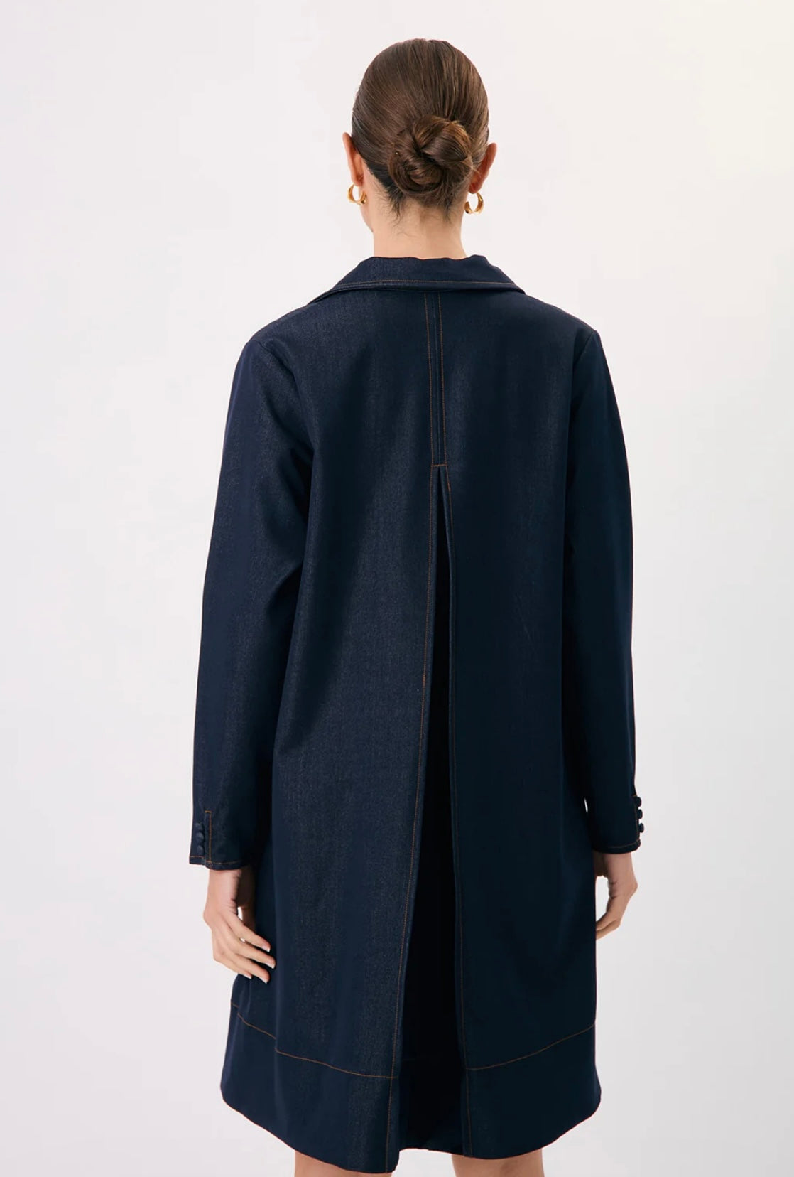 Drape Denim A Line Dress
