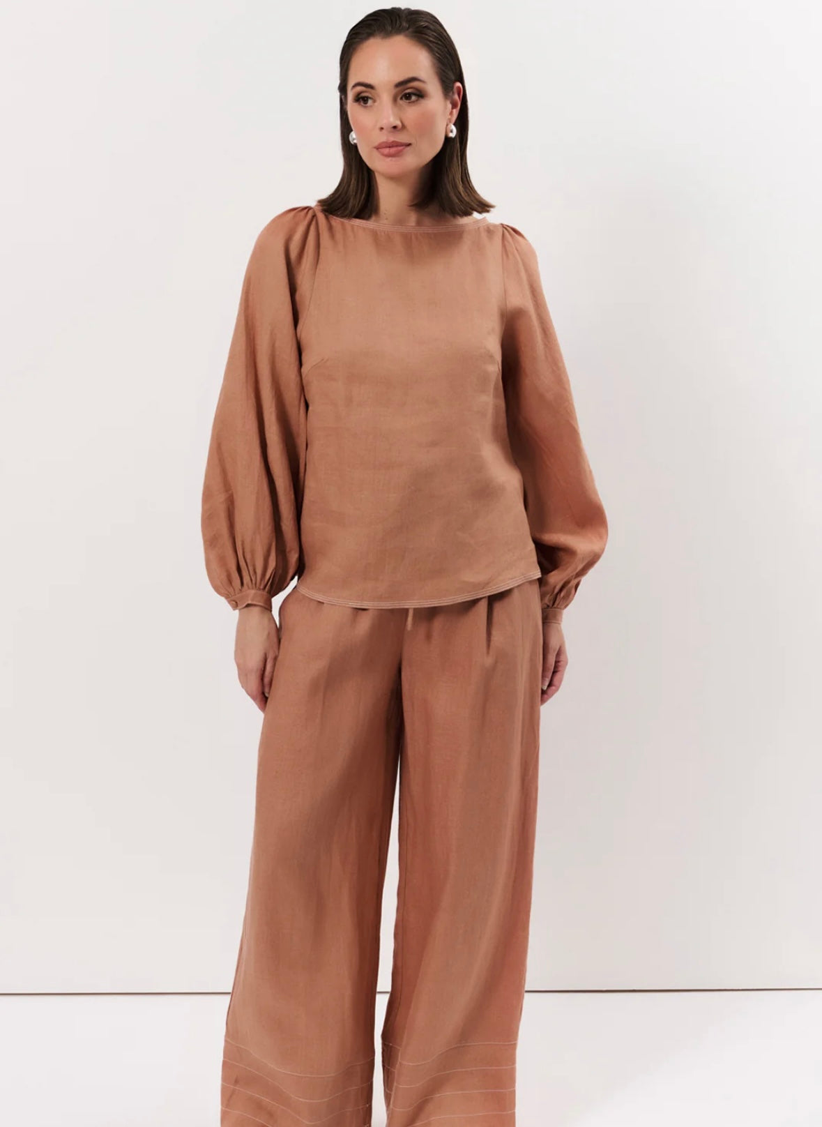 Tan Linen Top