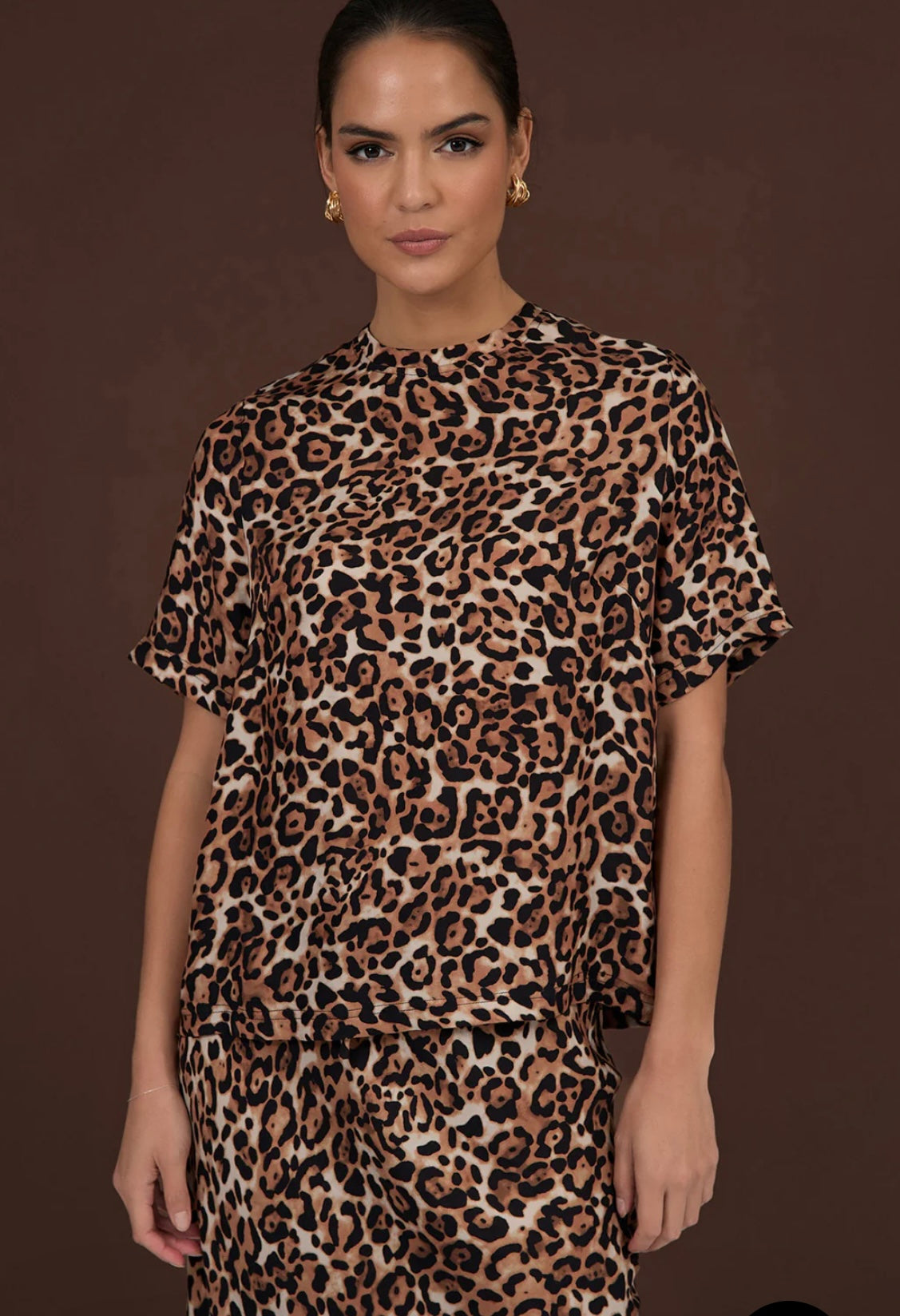 Cupro Top - Leopard