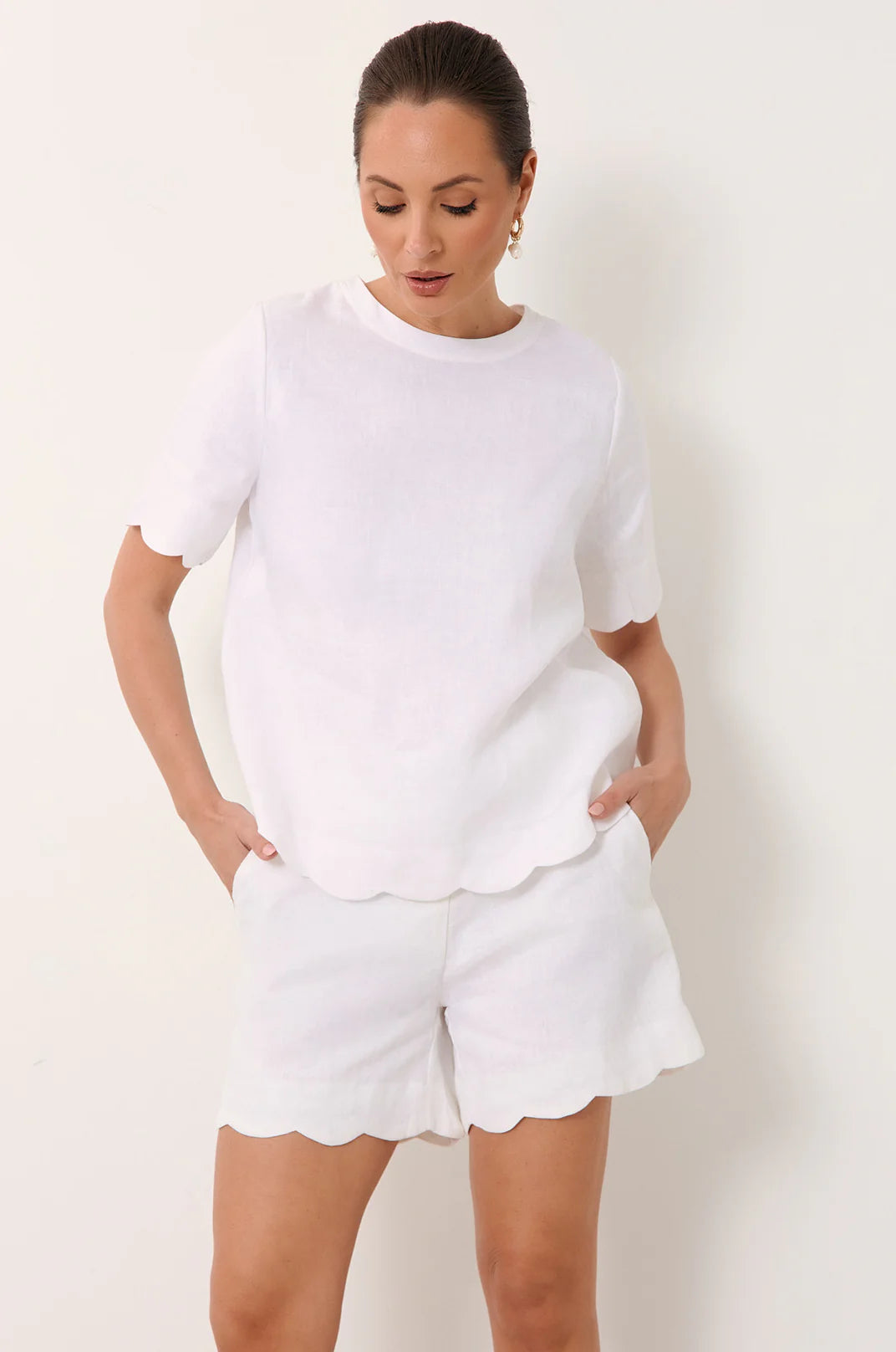 Scalloped Hem Shorts