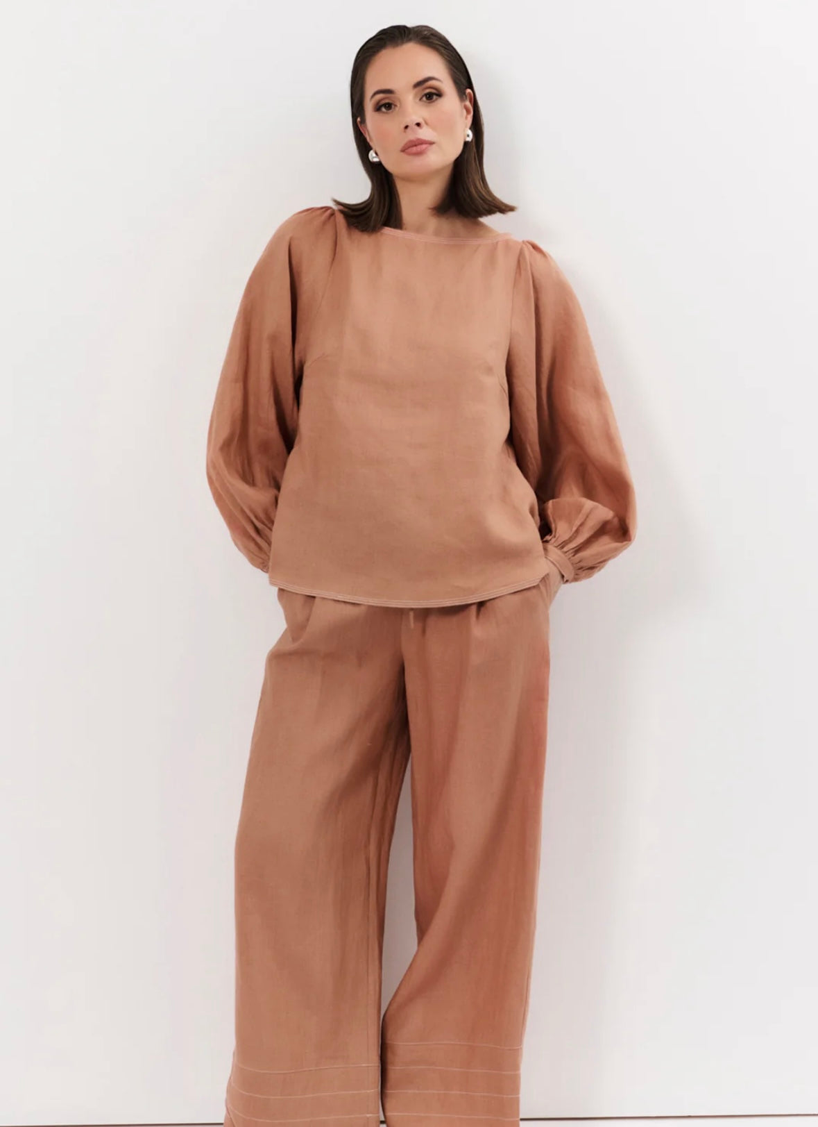 Tan Linen Top