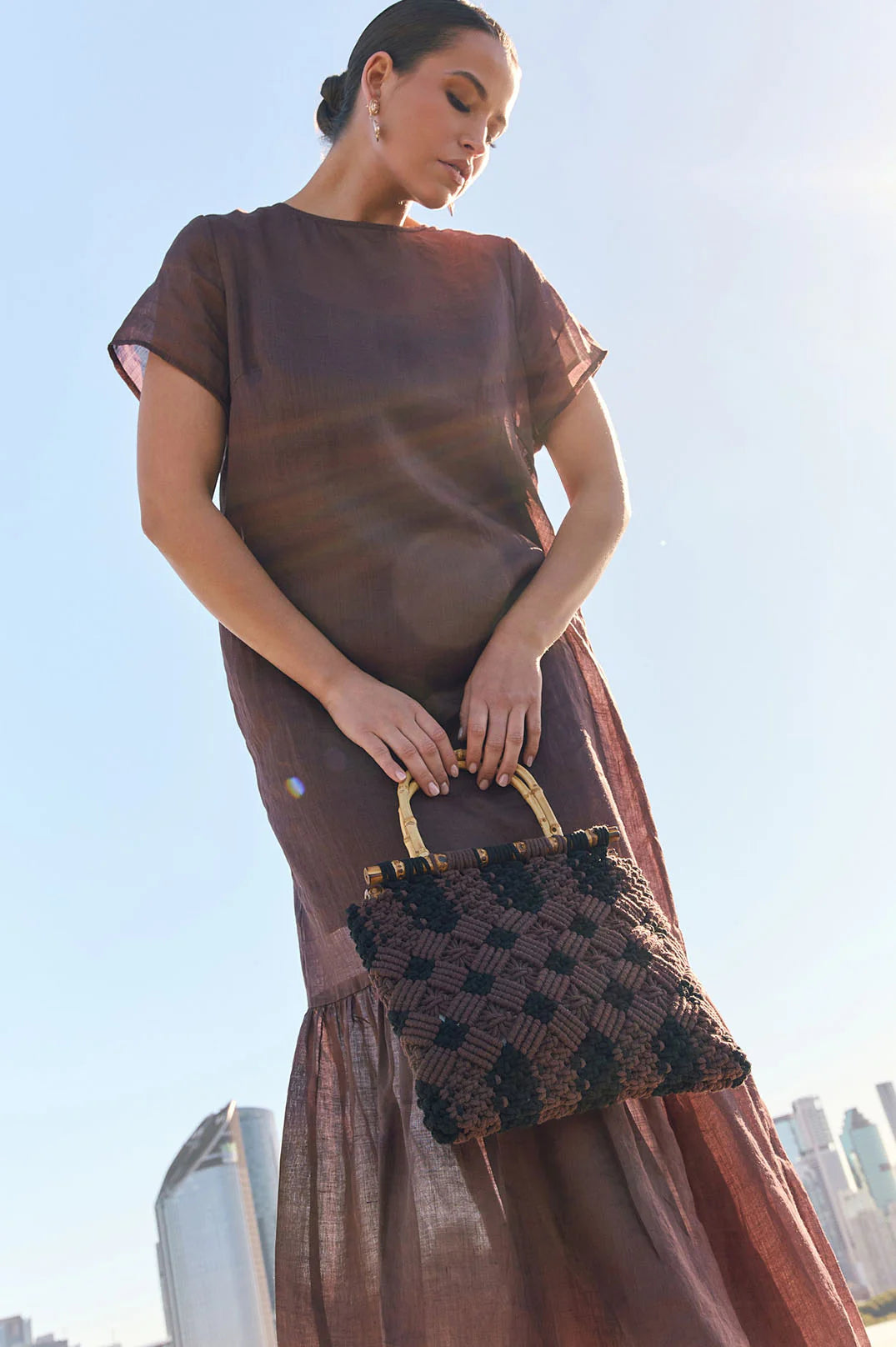 Ramie Maxi Dress - Chocolate