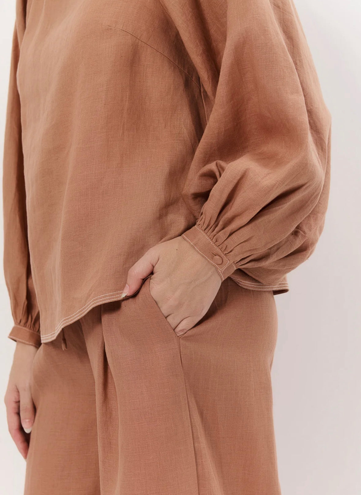 Tan Linen Top