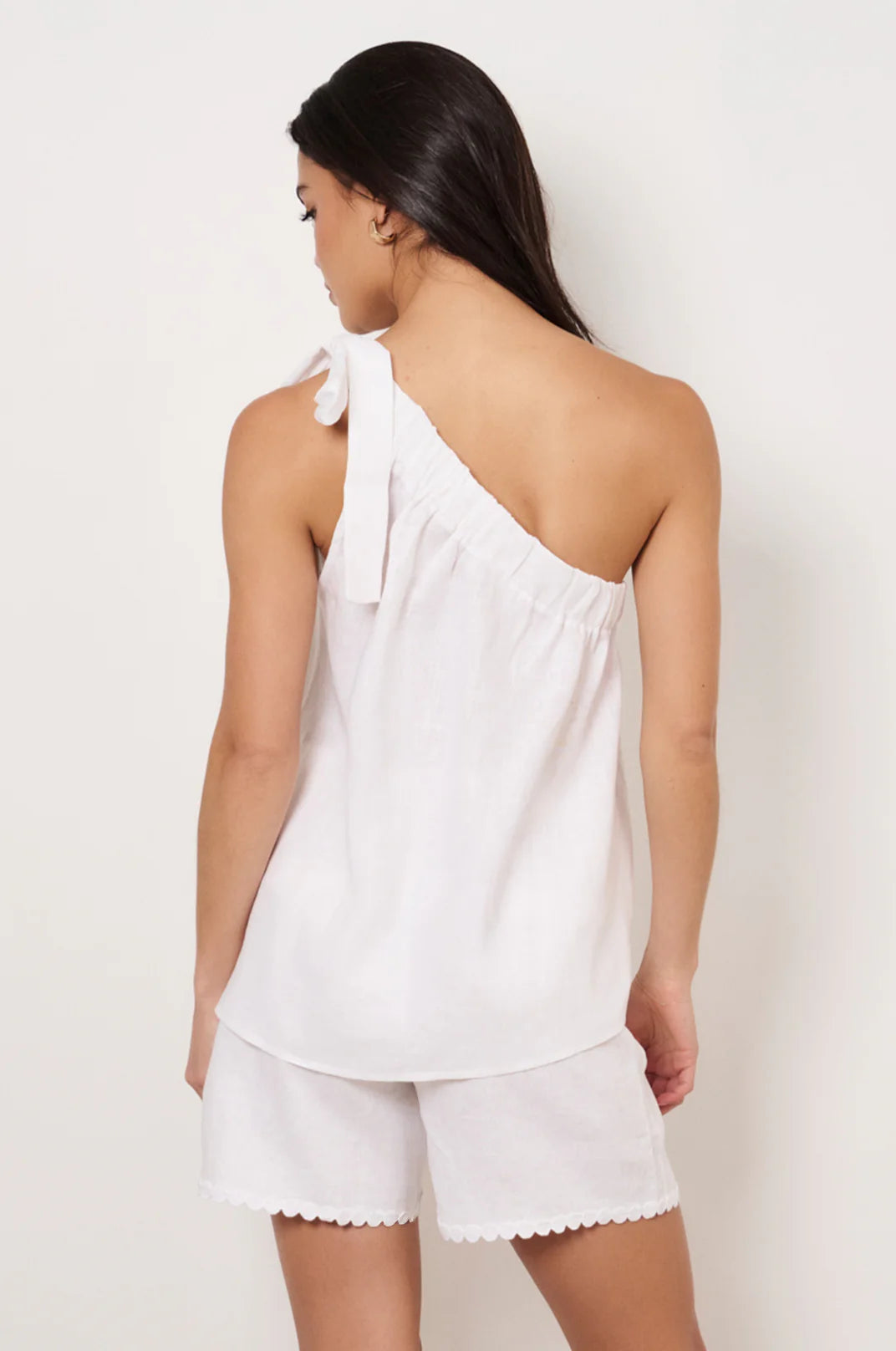 One Shoulder Linen Top