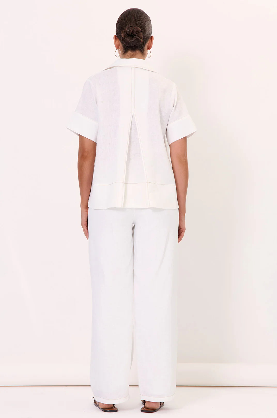 Contrast Stitch Linen Pants
