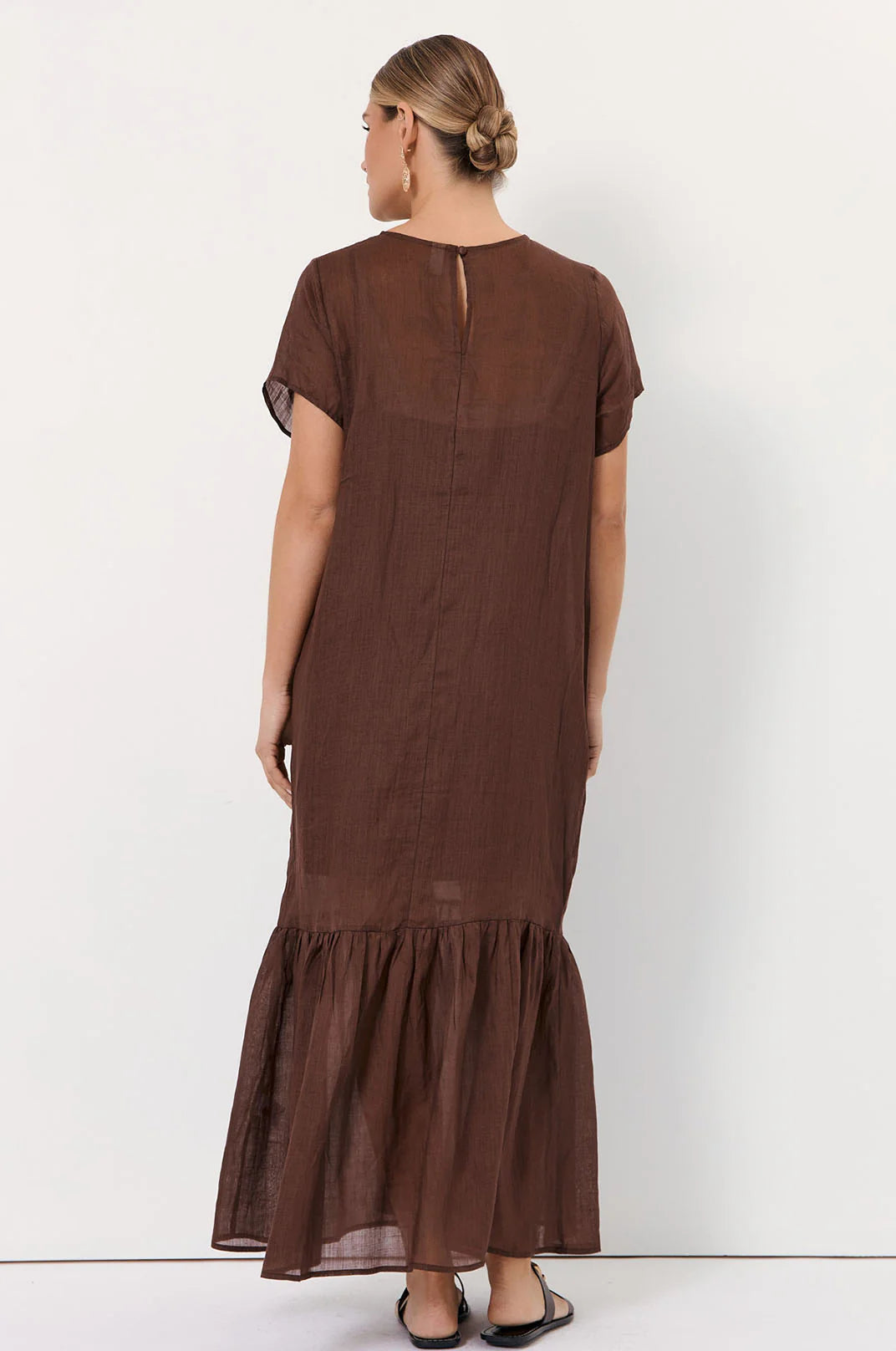 Ramie Maxi Dress - Chocolate