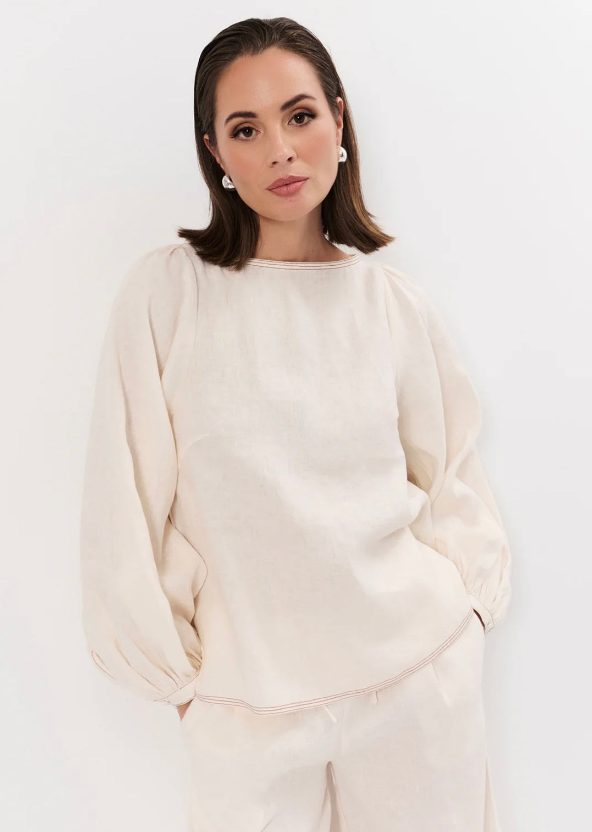 Champagne Linen Top