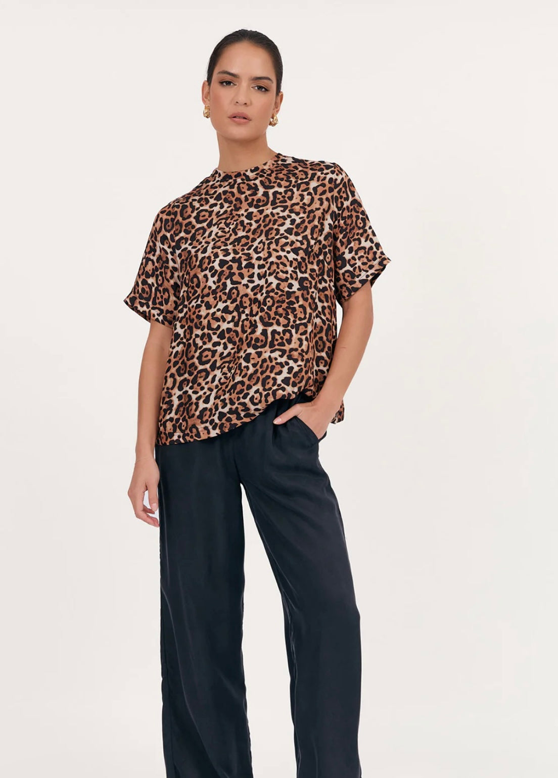 Cupro Top - Leopard