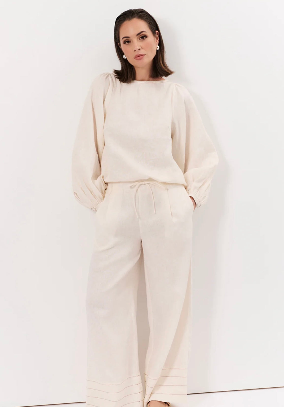 Champagne Linen Top