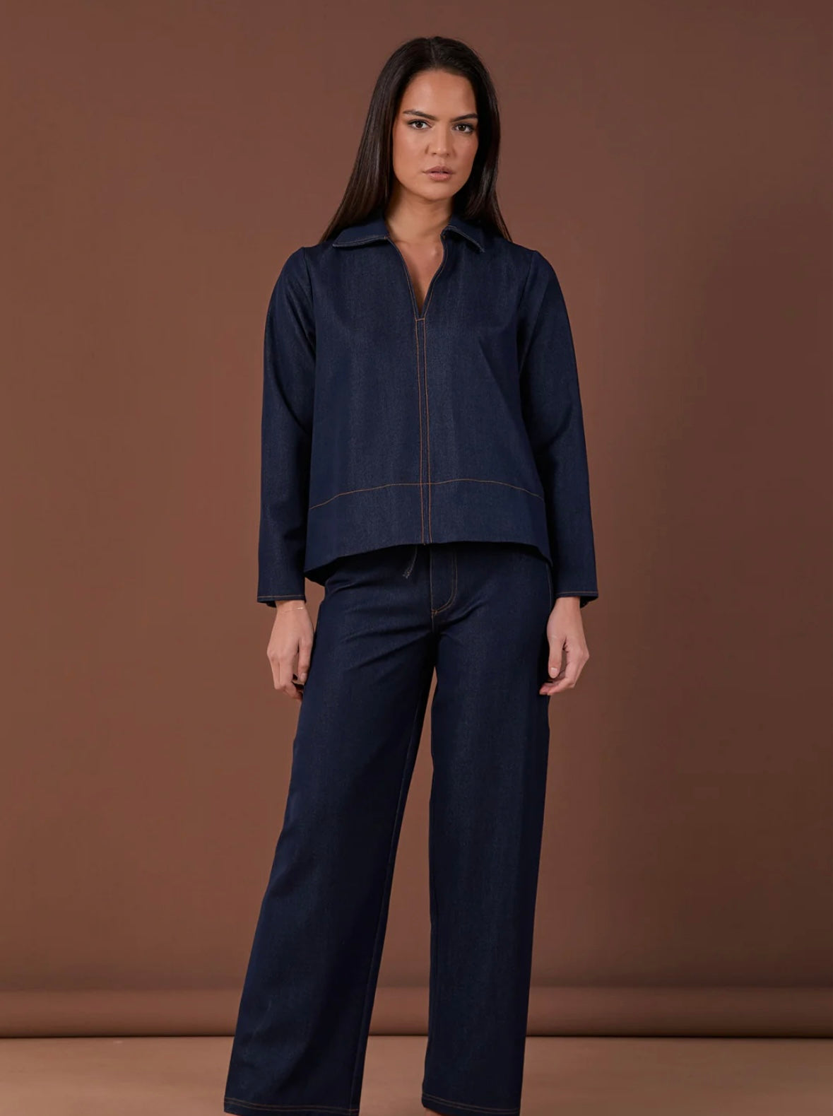 Drape Denim Top