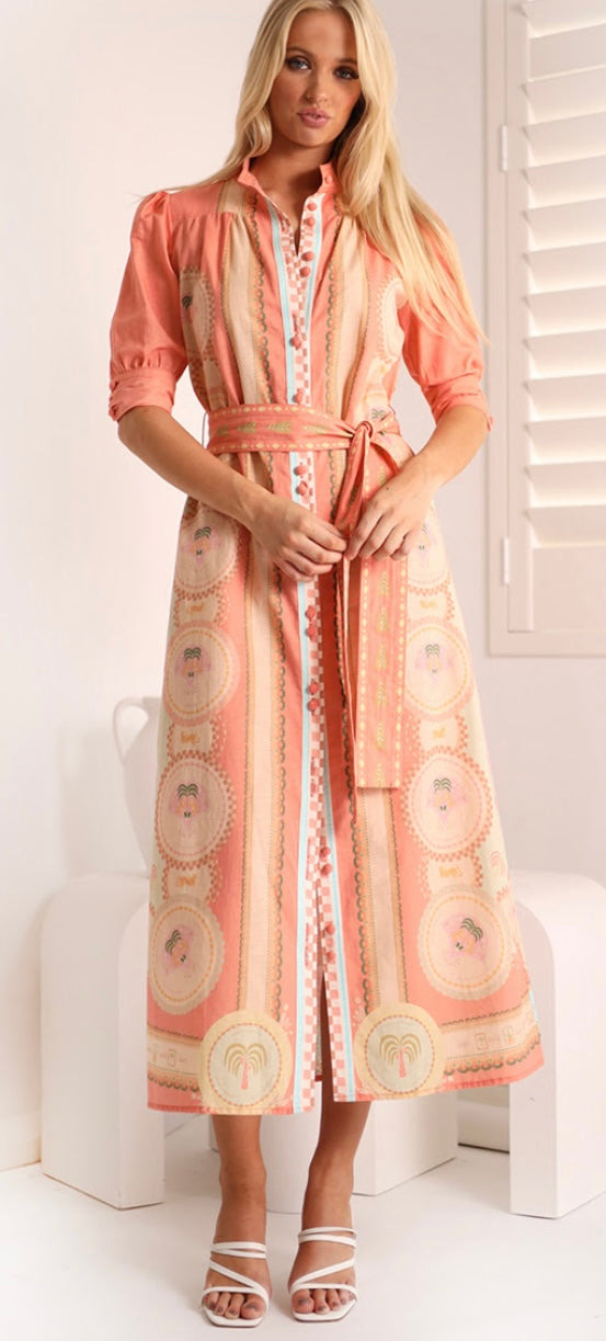 Acacia Shirt Dress - Apricot