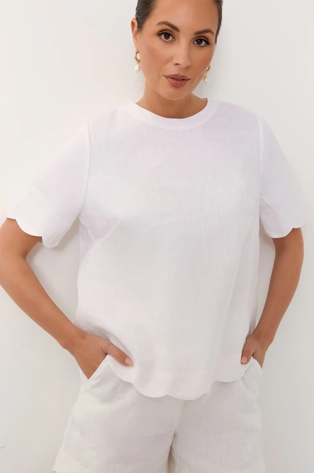Scalloped Hem Top