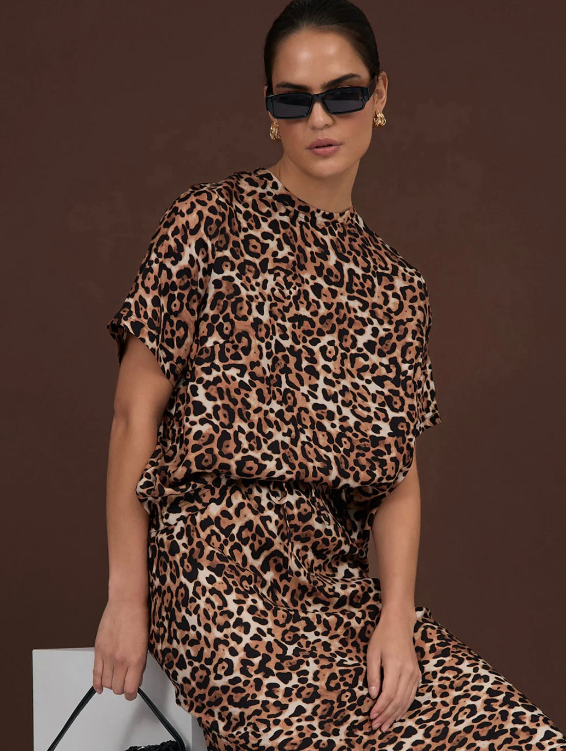 Cupro Top - Leopard