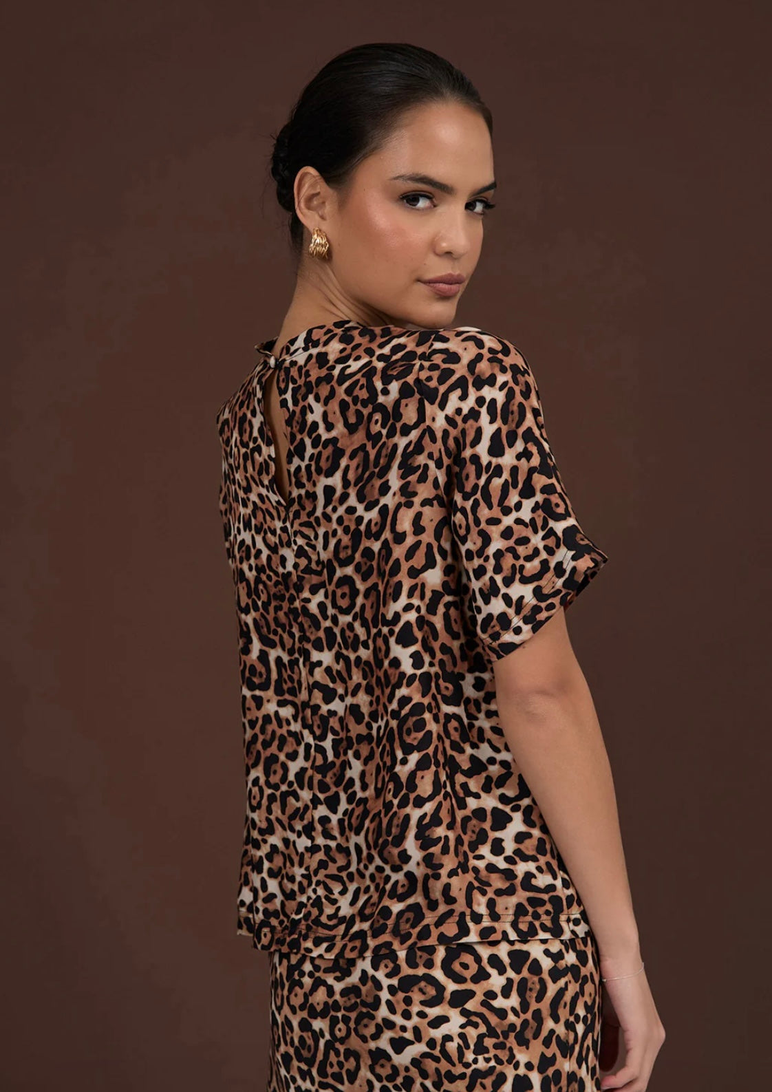 Cupro Top - Leopard