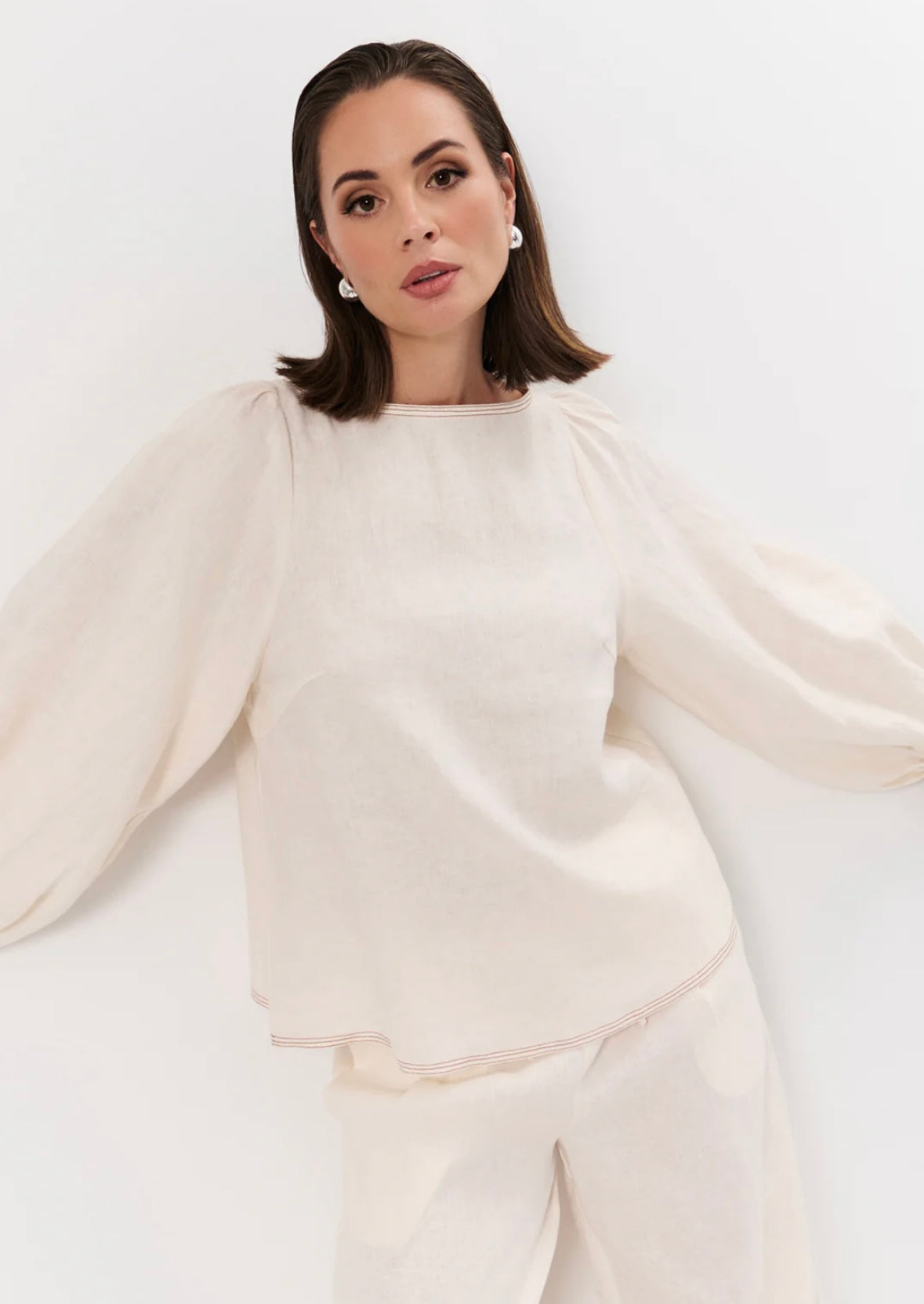 Champagne Linen Top