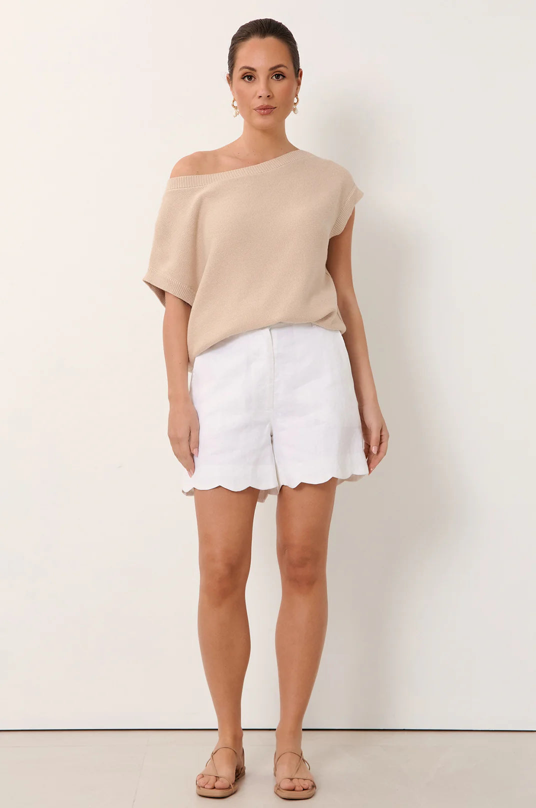 Scalloped Hem Shorts