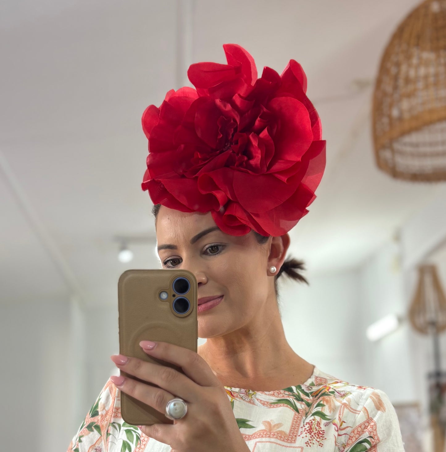 Cindy Fascinator - Red