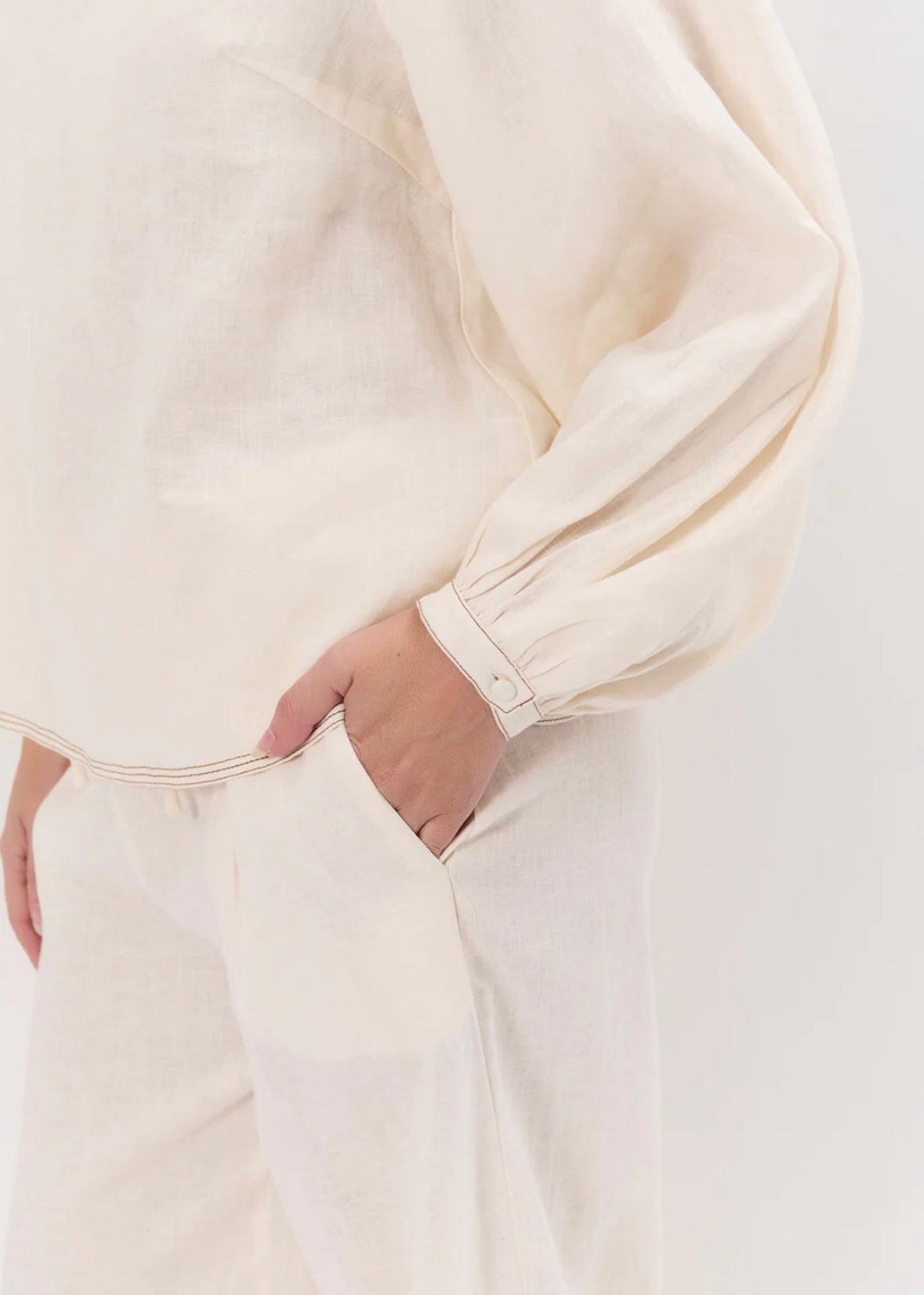 Champagne Linen Top