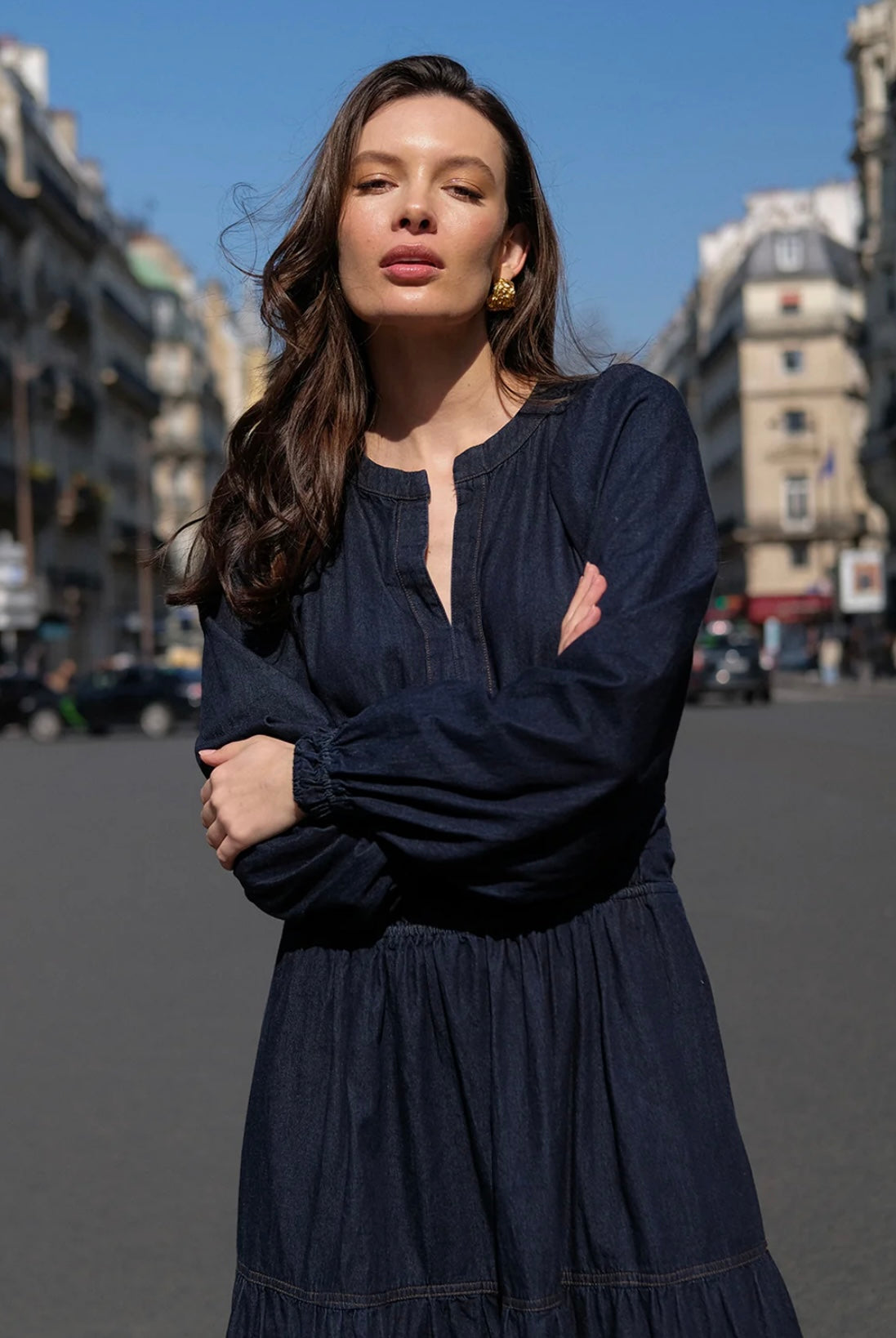 Long Sleeve Denim Dress