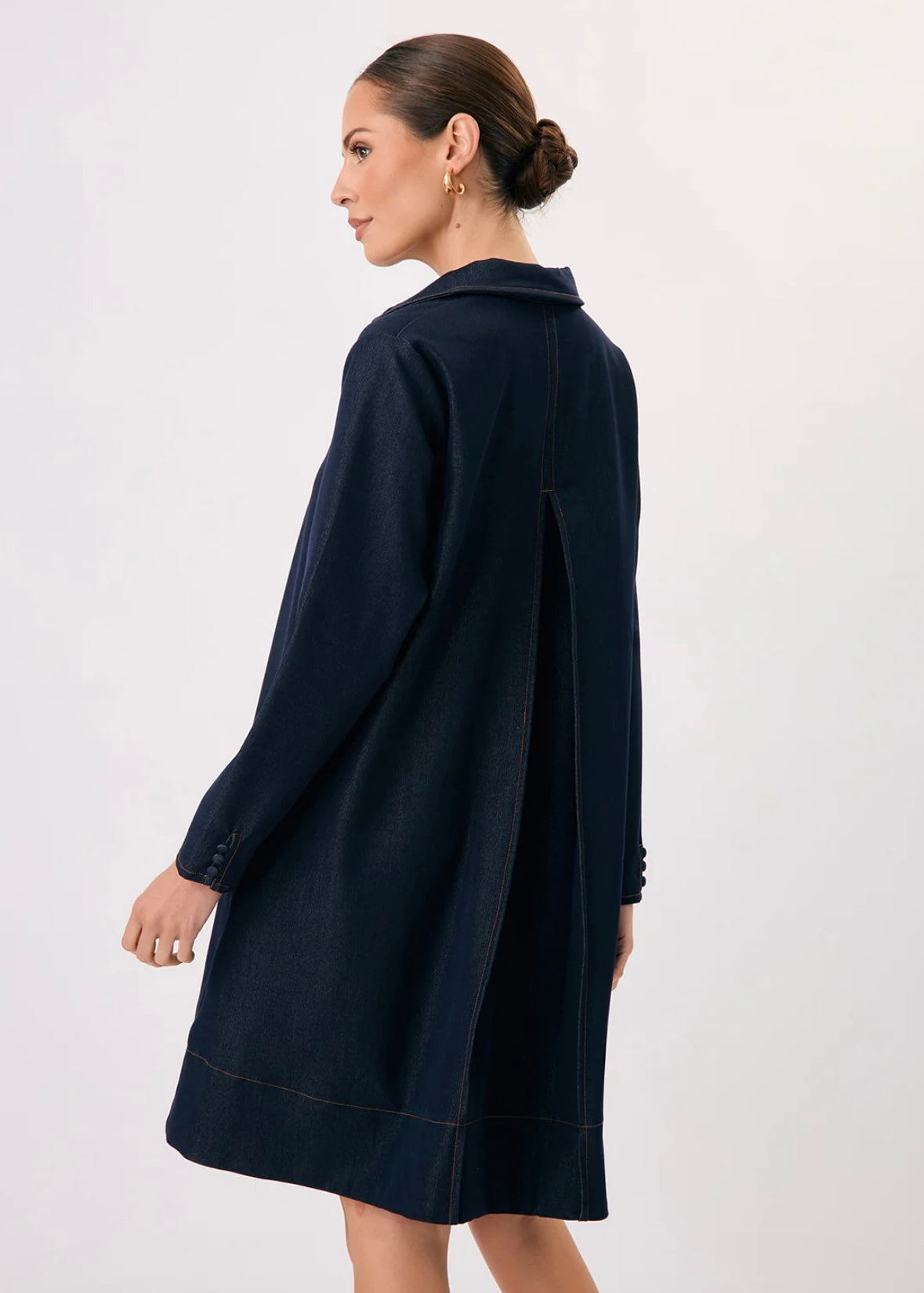 Drape Denim A Line Dress