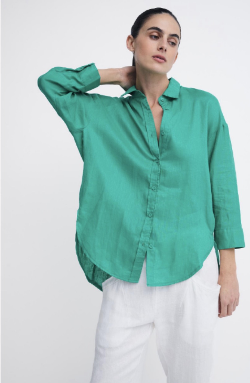 Teal Linen Shirt