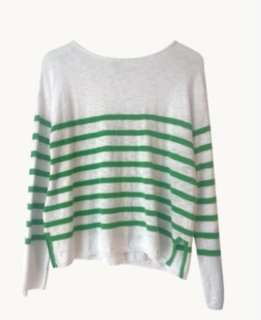 Bobbie Top - White/Green
