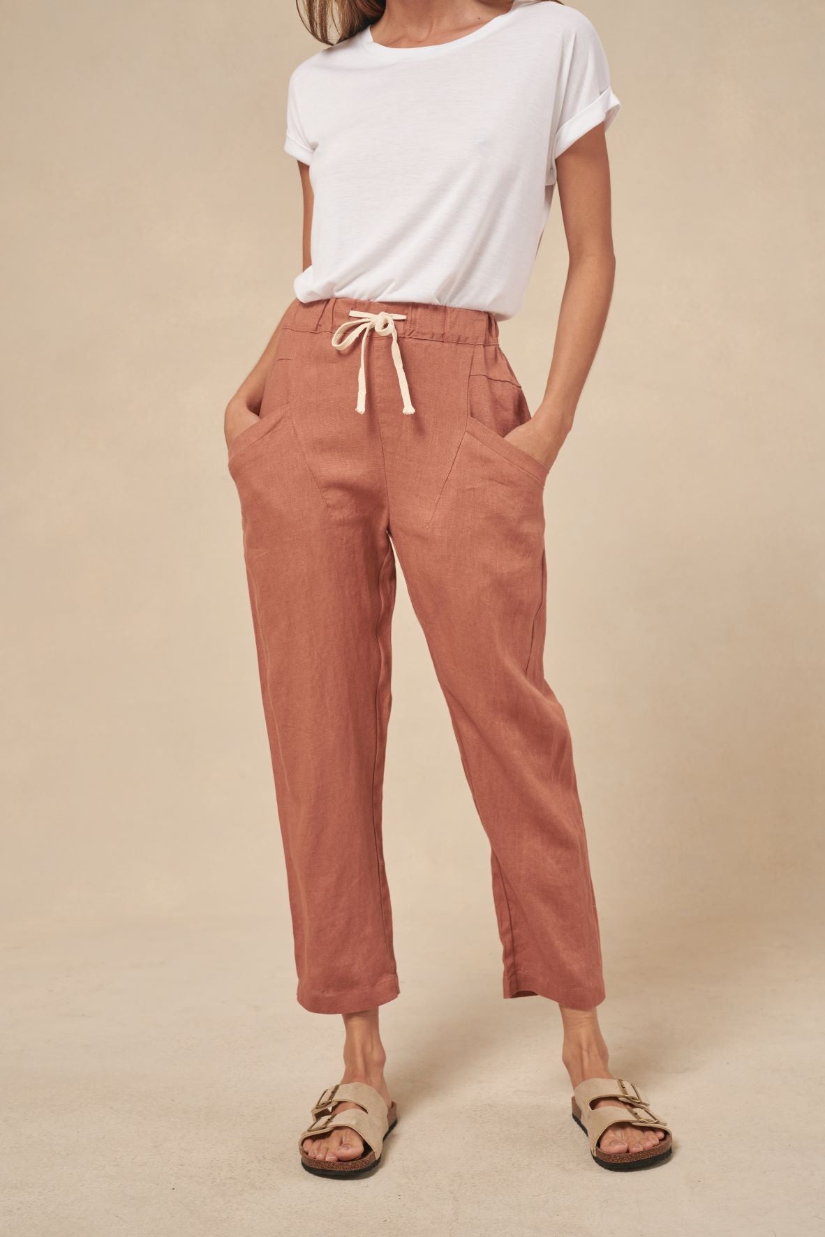 Luxe Linen Pants - Terracotta
