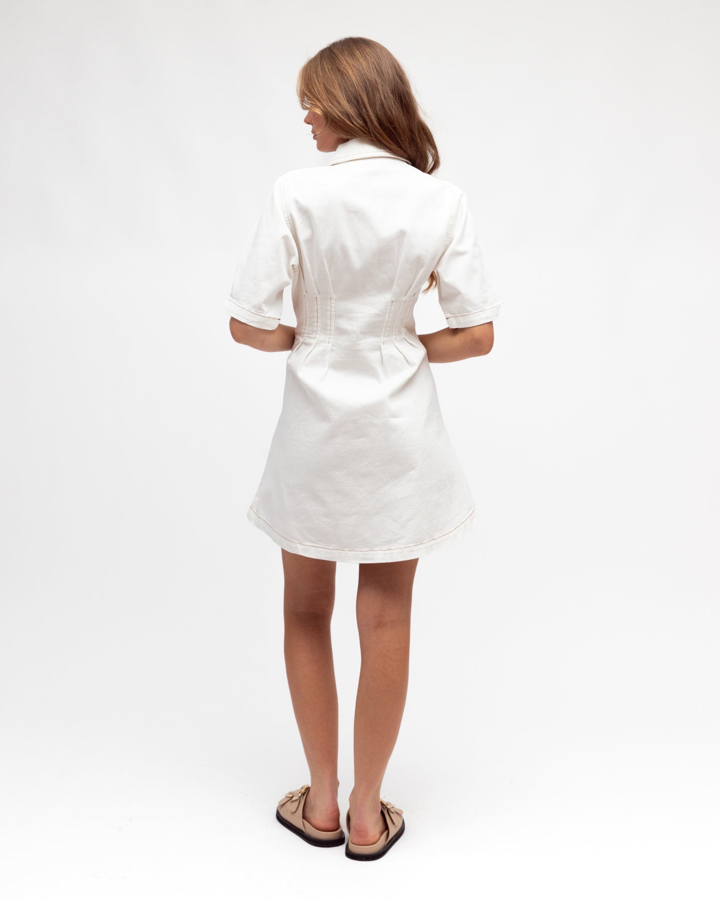 White Denim Mini Dress