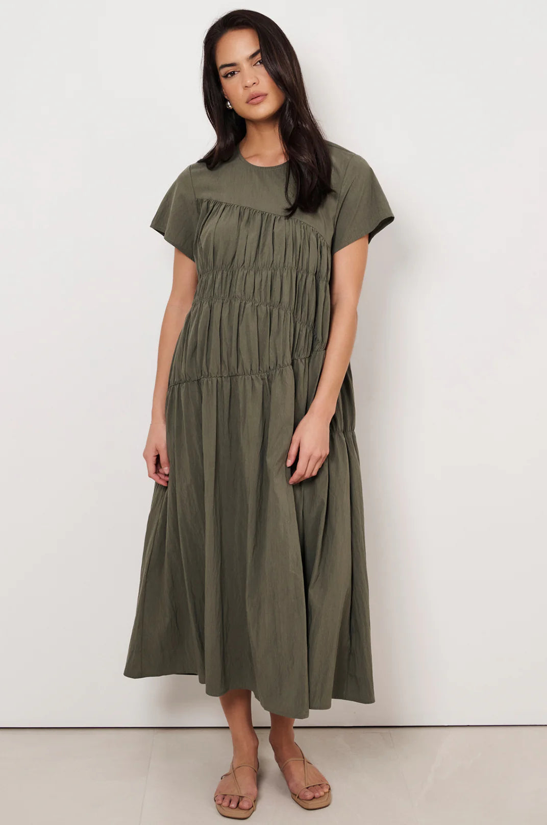 Khaki Midi Dress