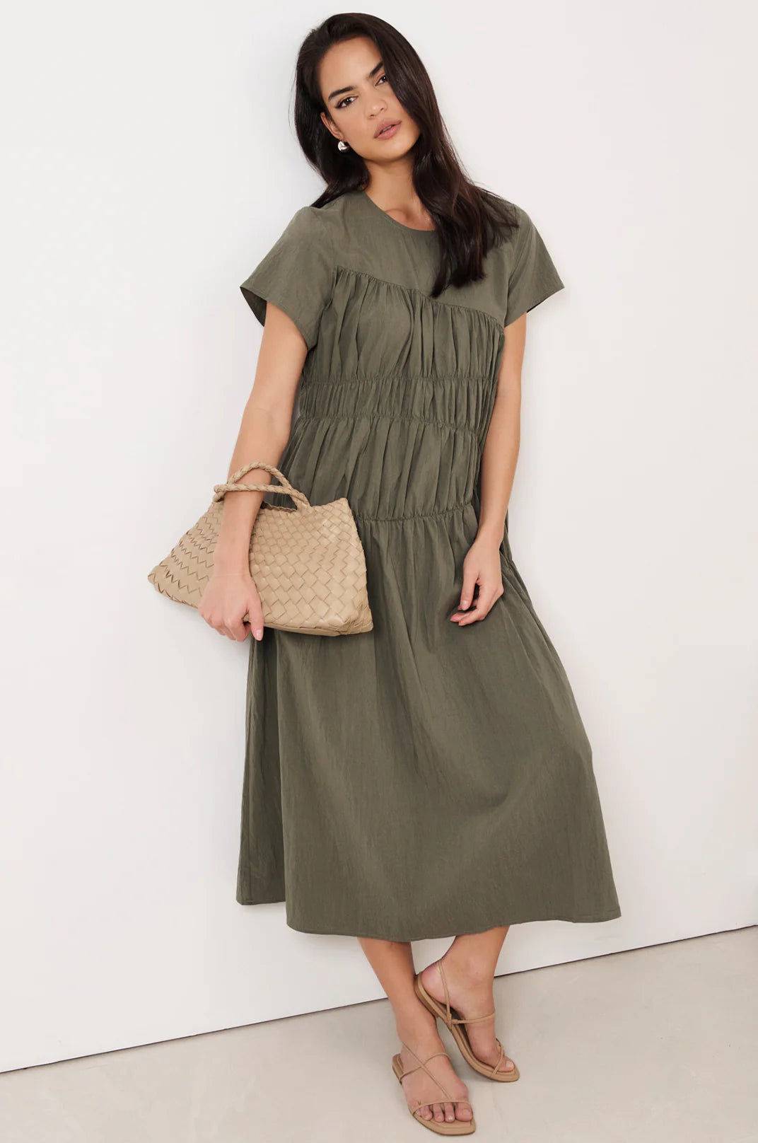 Khaki Midi Dress