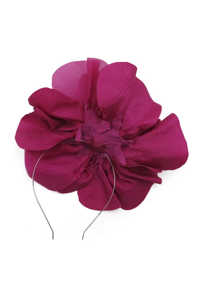 Cindy Fascinator - Cerise