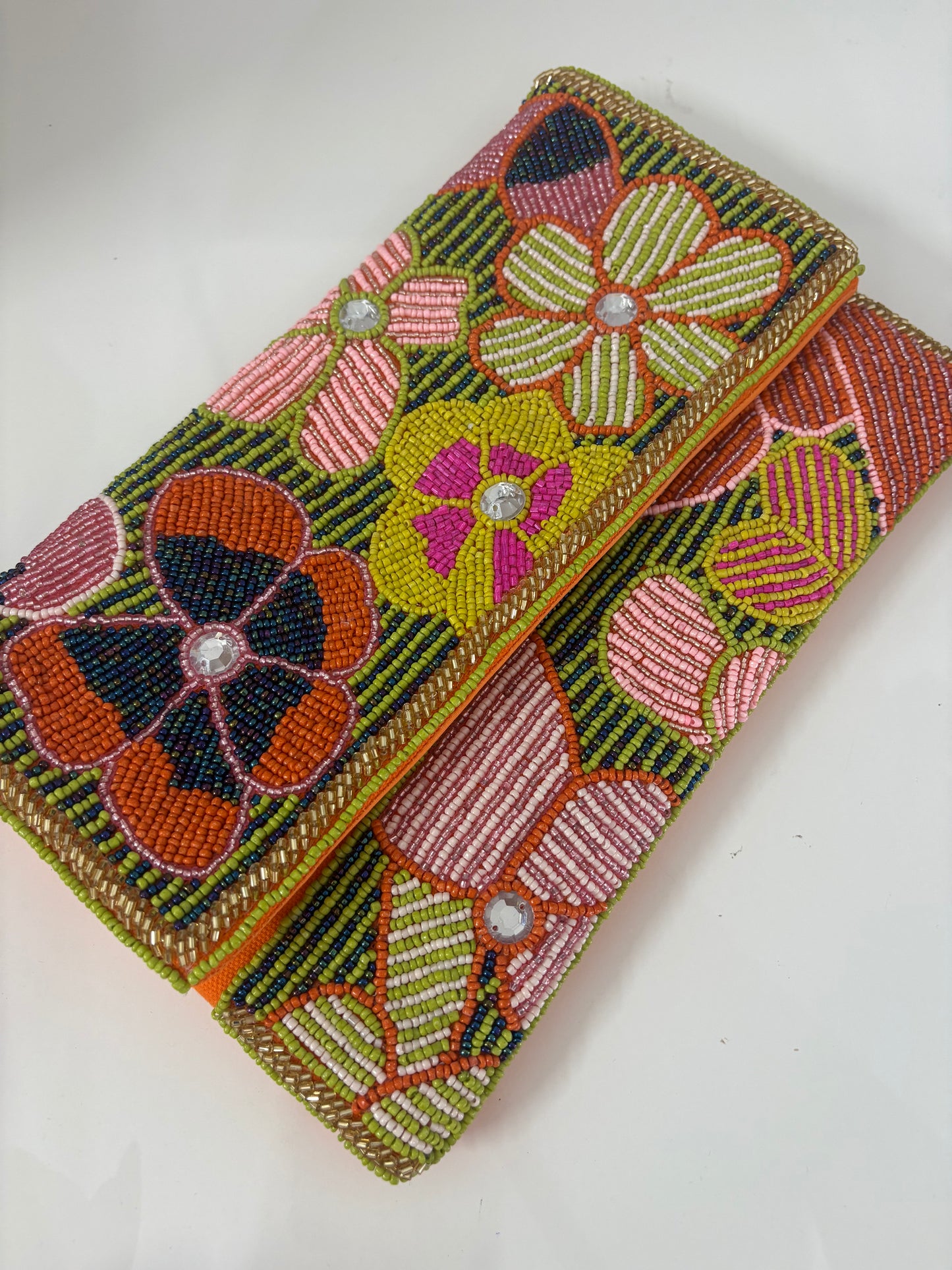 Beaded Clutch - Bright Floral