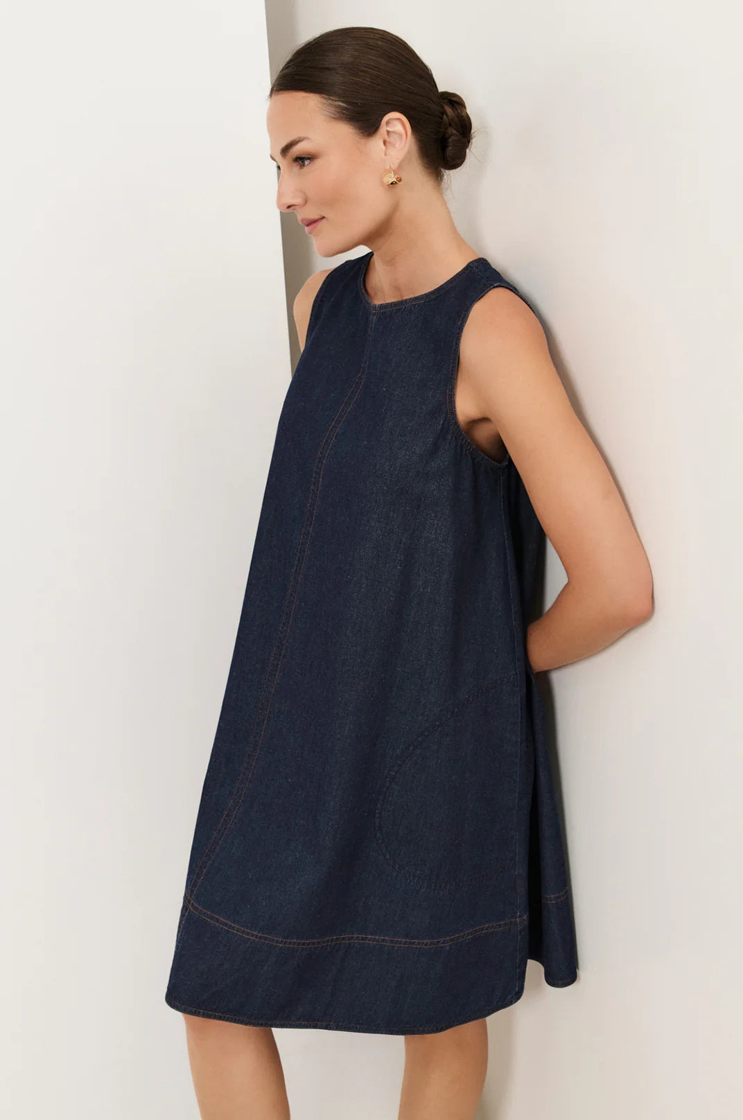Dillon A-Line Lightweight Denim Dress