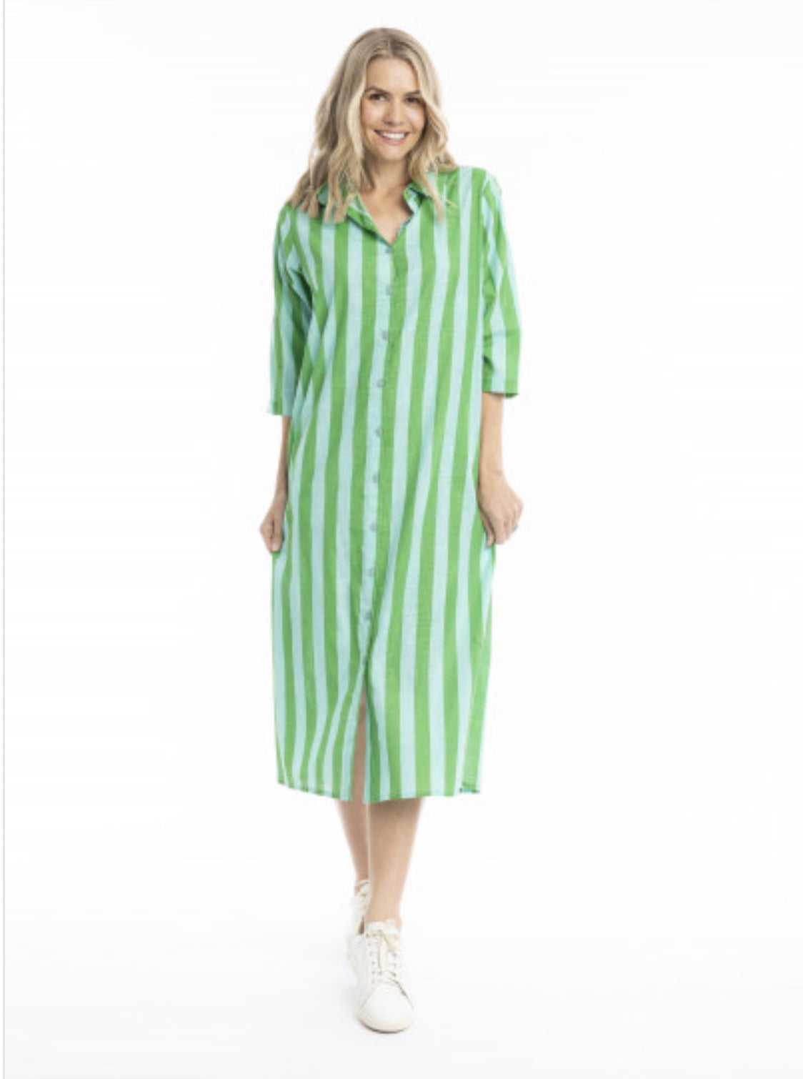 Sofia Shirt Dress - Green/Aqua