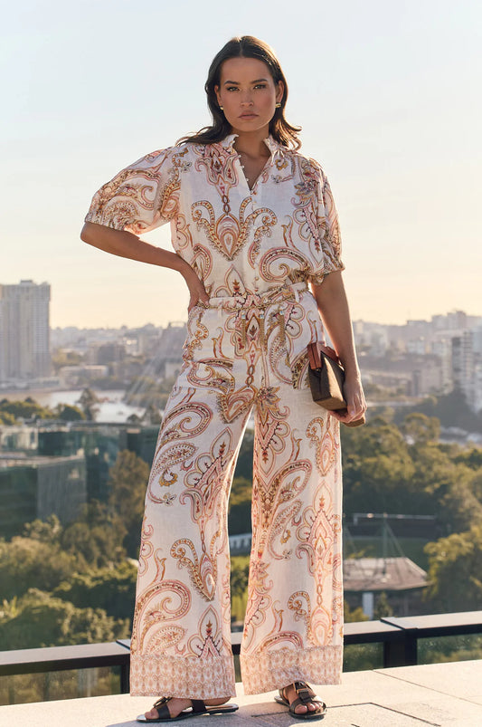 Printed Linen Pants
