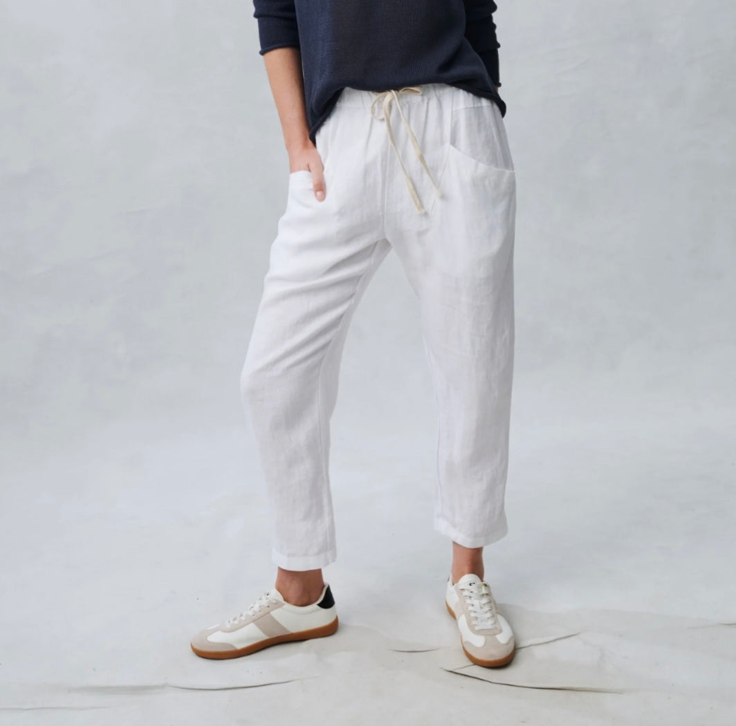 Luxe Linen Pants - White