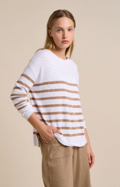Bobbie Top - White/Taupe