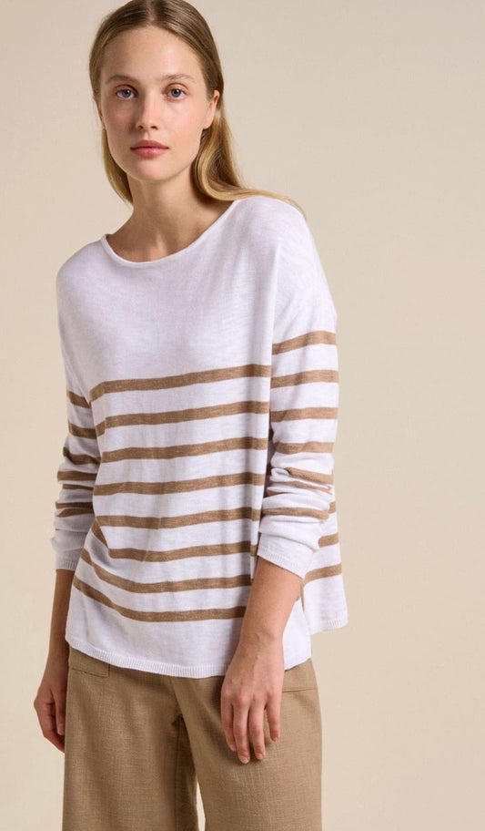Bobbie Top - White/Taupe