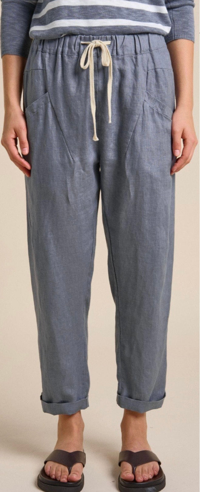 Luxe Linen Pants - Steel