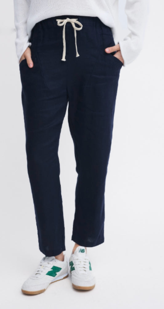Luxe Linen Pants - Navy