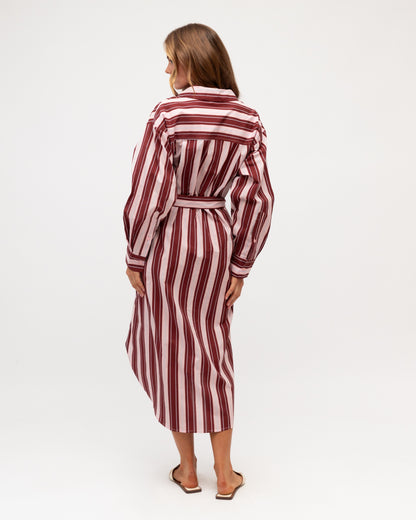 Burgundy Stripe Dress