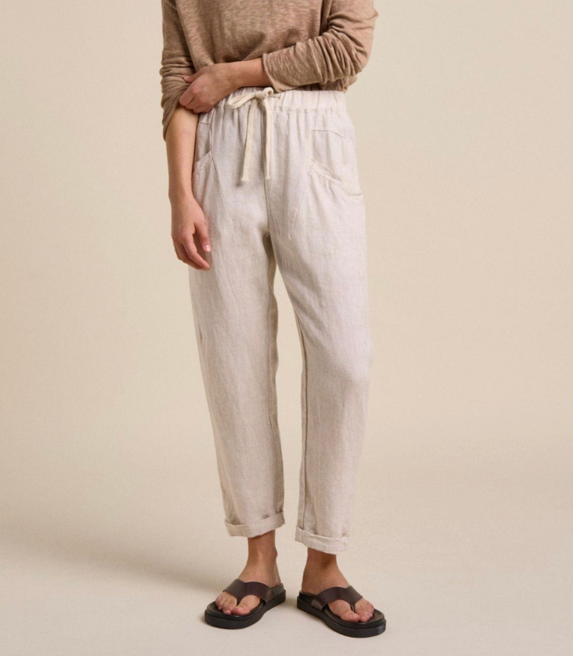 Luxe Linen Pants - Beige