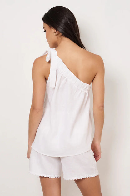 One Shoulder Linen Top