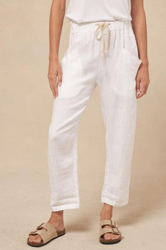Luxe Linen Pants - White