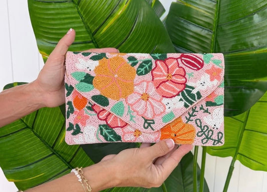 Beaded Clutch - Floral
