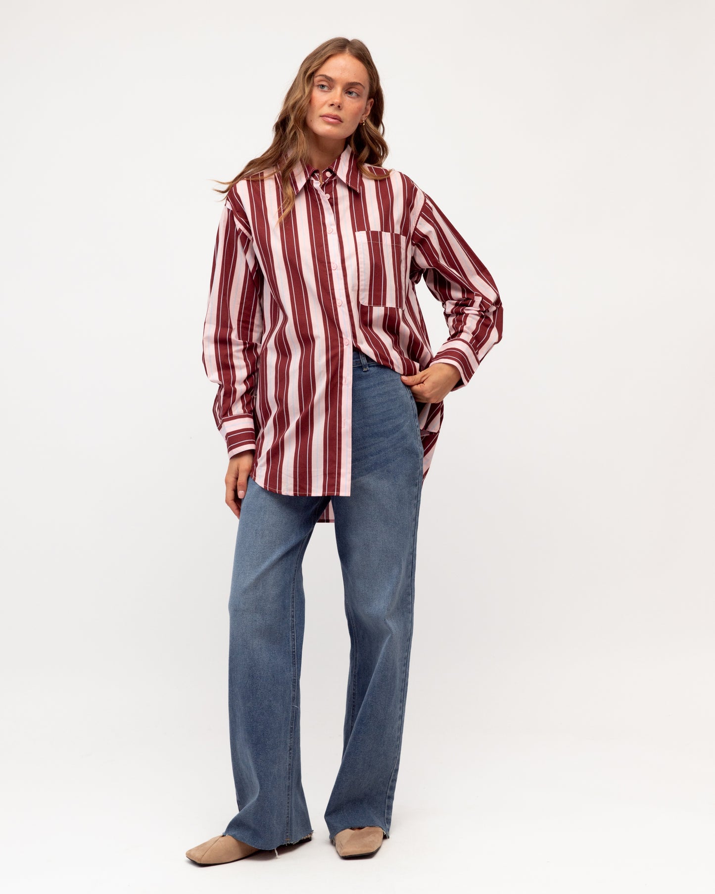 Burgundy Stripe Shirt