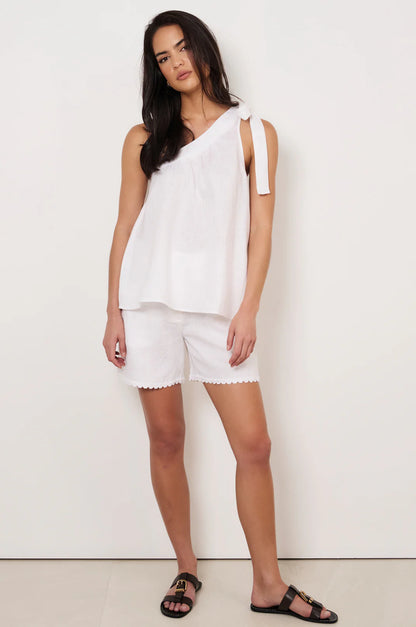One Shoulder Linen Top