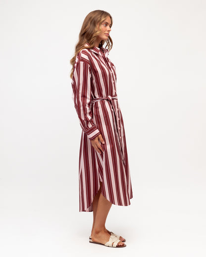 Burgundy Stripe Dress