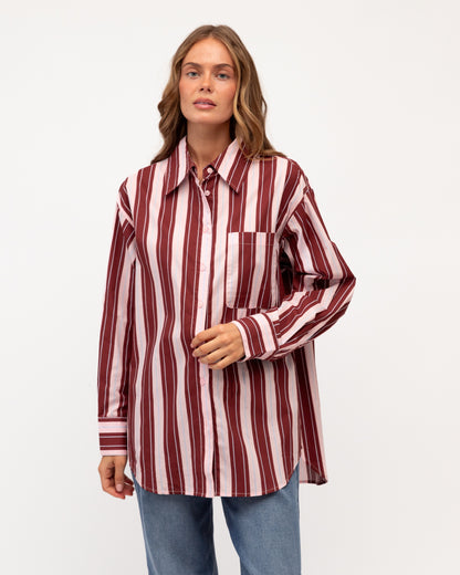 Burgundy Stripe Shirt
